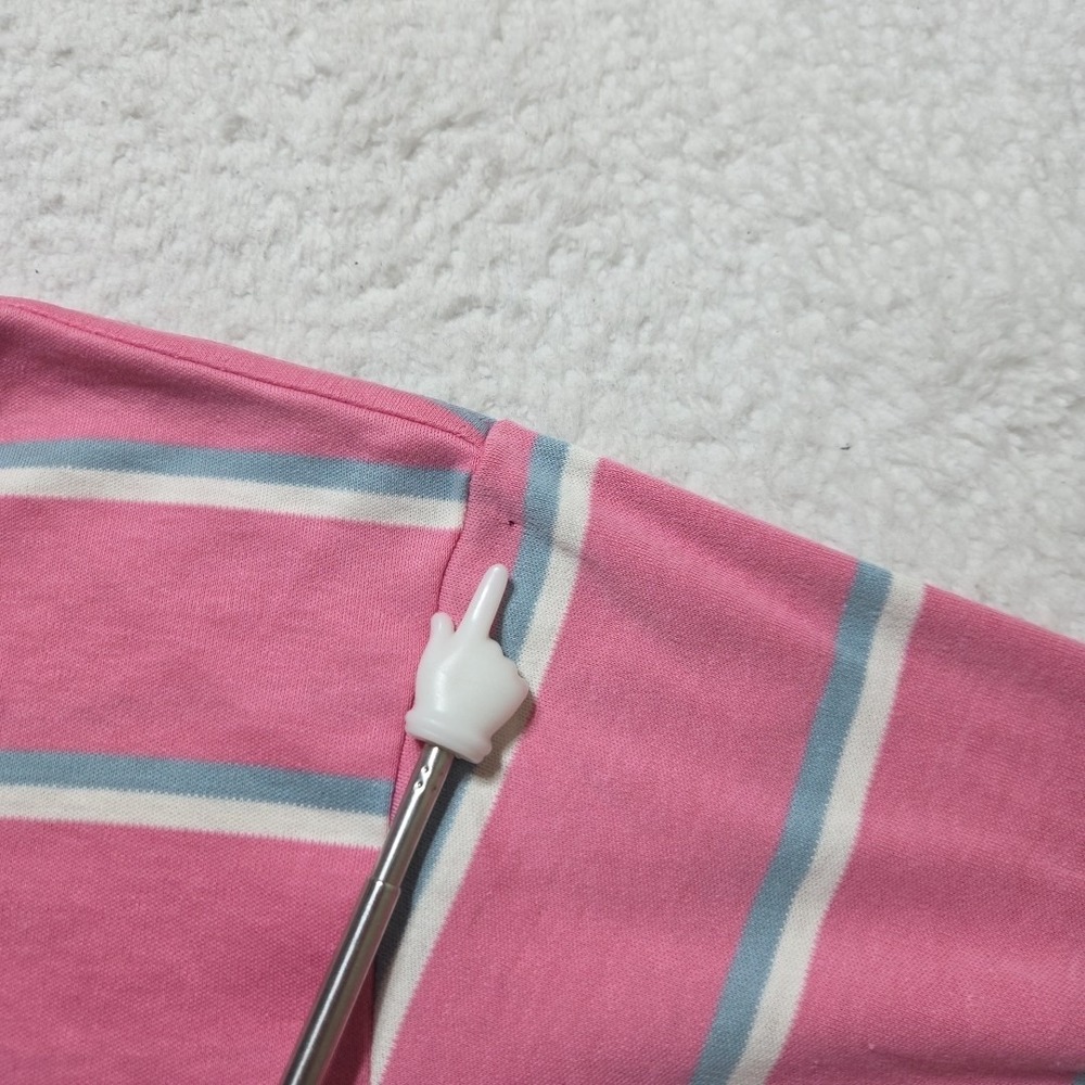 Vintage Polo Ralph Lauren Knit Polo Men's XL Pink White Striped Made In USA - Picture 2 of 9